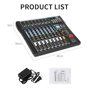 アンプ XTUGA MX8 8 Channel 3 Band EQ XTUGA MX8 8 Channels 3-Band EQ Audio Music Mixer Mixing